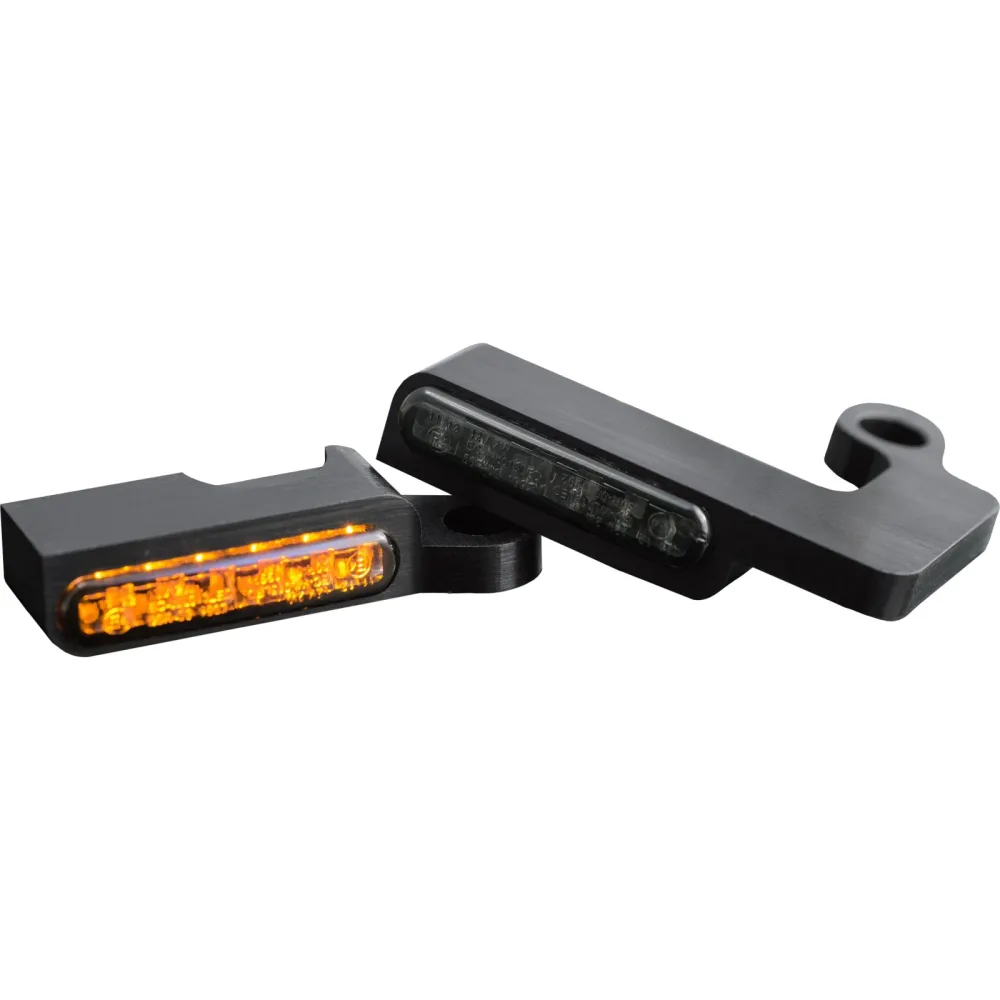 HeinzBikes LED Blinkerpaar vorne für Sportster 96-13 schwarz - Aktionen - Einmotten-Weiterfahren