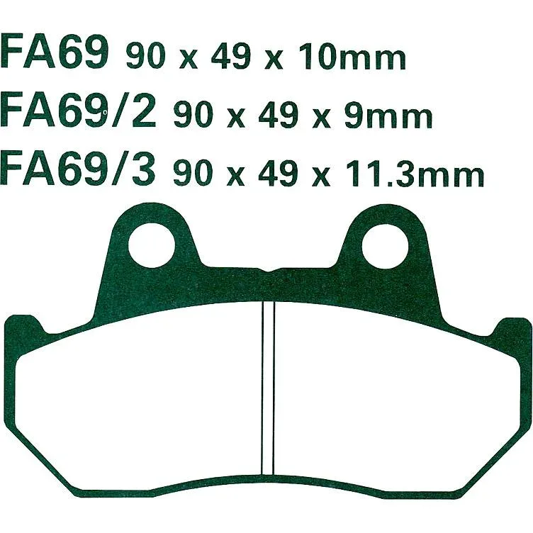 Hi-Q Bremsbeläge organisch FA069  90x49x10mm - Motorradteile & Ersatzteile - Bremsen