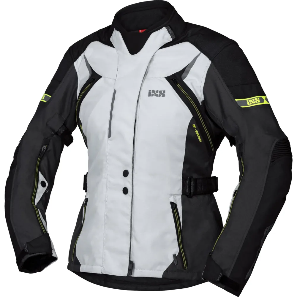 IXS Tour Liz-ST Damen Textiljacke grau/schwarz/gelb XXL - Motorradbekleidung - Touring Motorradbekleidung