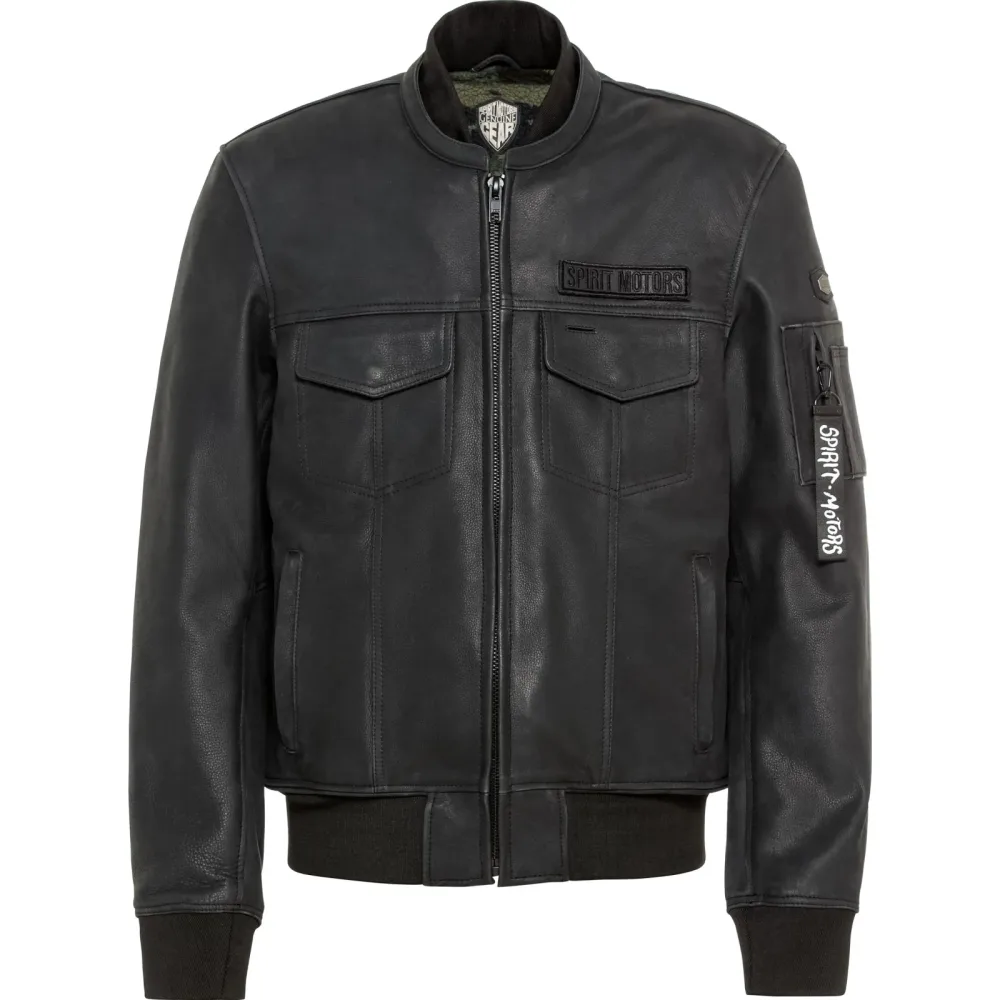 Spirit Motors Mad Jason Lederjacke schwarz L - Motorradbekleidung - Motorradjacken