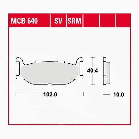TRW Lucas Bremsbeläge Sintermetall Scooter MCB640SRM 102x40,4x10mm - Motorradteile & Ersatzteile - Bremsen