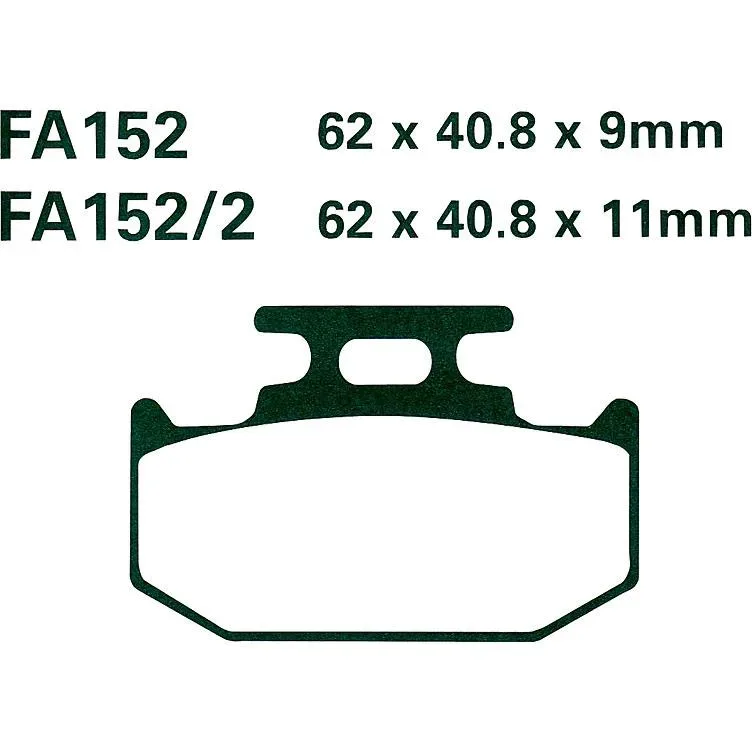 Hi-Q Bremsbeläge organisch FA152TT  62x40,8x9mm - Motorradteile & Ersatzteile - Bremsen