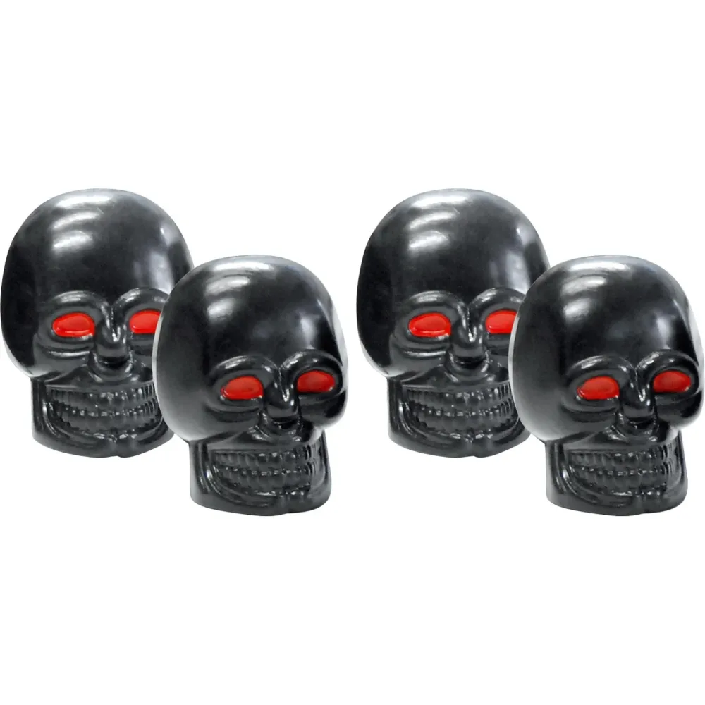 FOLIATEC Reifen-Ventilkappen Skull schwarz mit roten Augen 4er Pack - Motorradteile & Ersatzteile - Reifen & Felgen