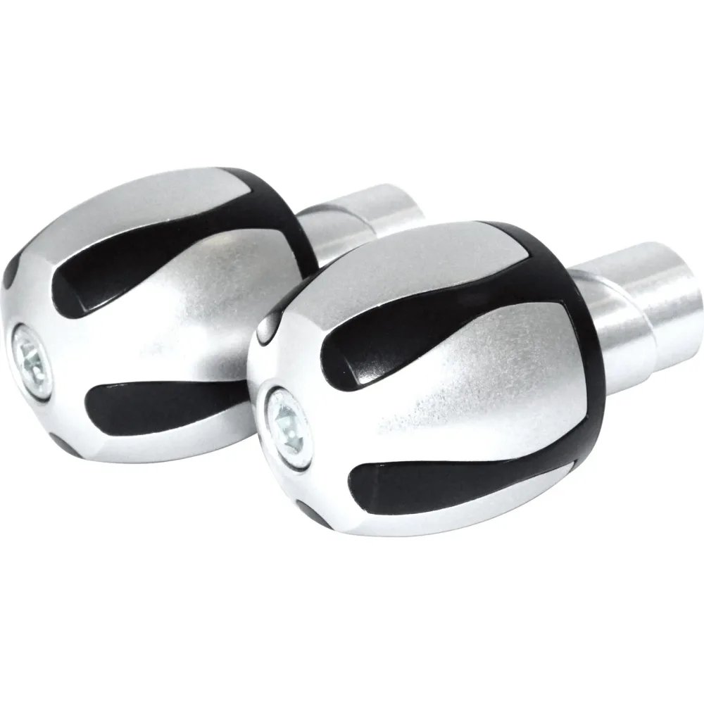MFW Roundpin Alu Lenkergewichte schwarz/silber - Motorradteile & Ersatzteile - Lenker, Griffe & Hebel