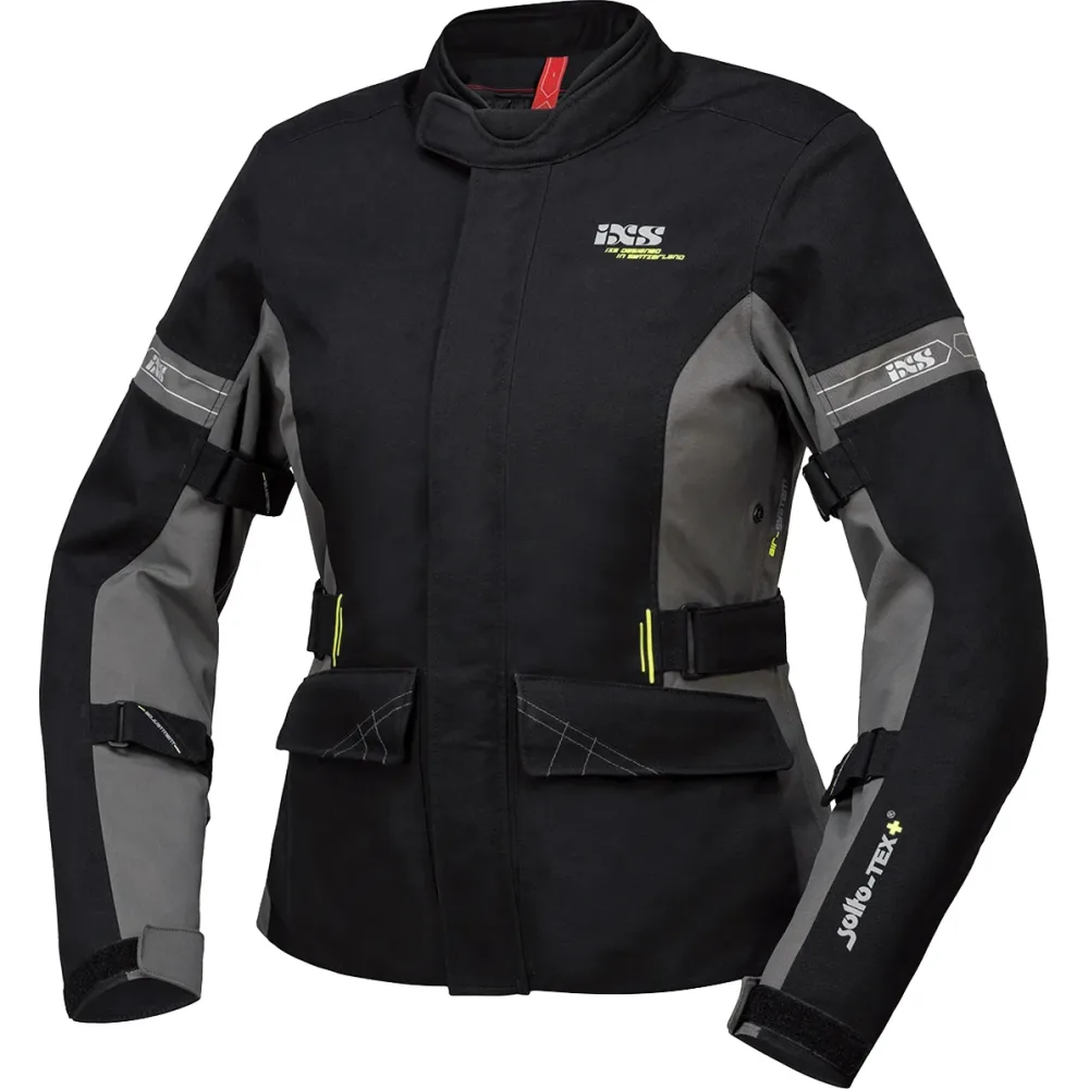 IXS Laminat-ST-Plus Damen Textiljacke schwarz/grau L - Motorradbekleidung - Touring Motorradbekleidung