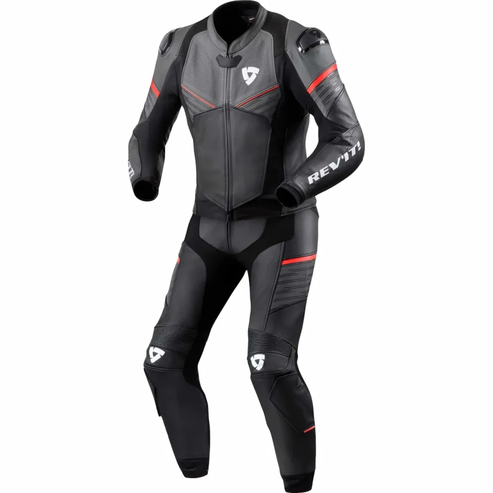 REV'IT! Beta Lederkombi 2-tlg. anthrazit/neonrot - Motorradbekleidung - Motorradkombis