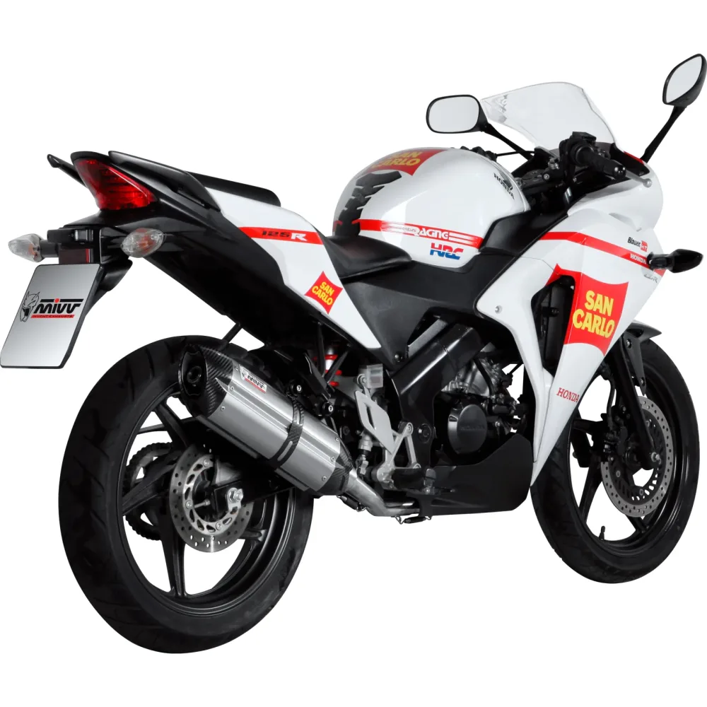 MIVV Suono Auspuff 1-1 silber H.060.K7 für Honda CBR 125 R JC50 - Motorradteile & Ersatzteile - Auspuff