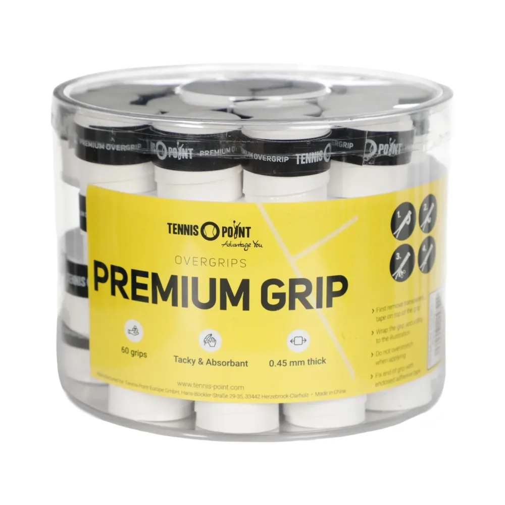Tennis-Point Premium Grip 60er Pack - Weiß