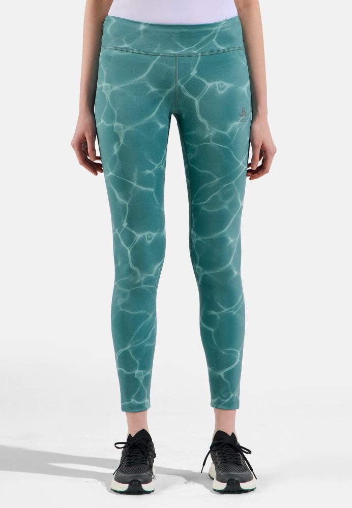 Odlo Zeroweight Print Lauftights für Damen - Training, Running - grün, XS