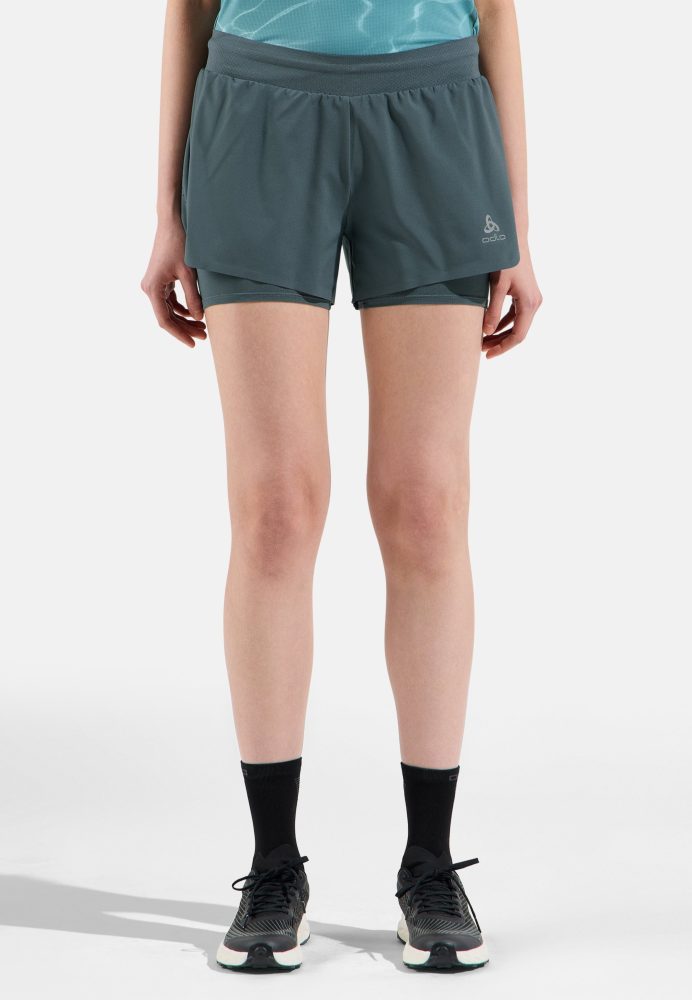 Odlo Zeroweight 3 Inch 2-In-1 Laufshorts für Damen - Training, Running - grün, XS