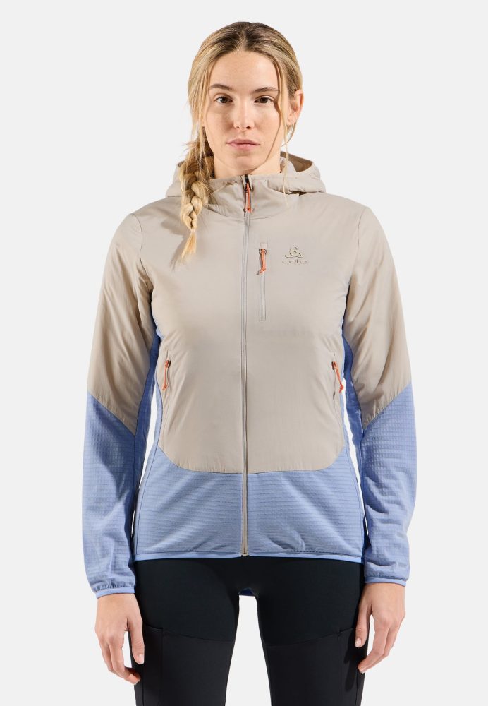 Odlo Ascent Hybrid Isolationsjacke für Damen - Wandern, Casual Comfort - beige, M