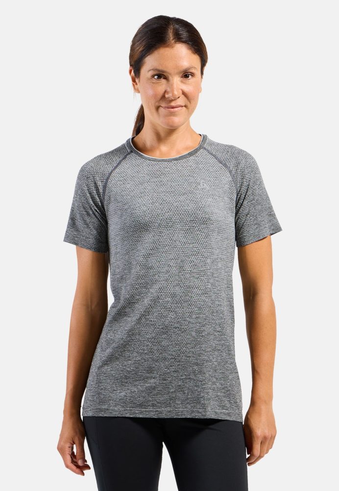 Odlo Essential Seamless Lauf-T-Shirt für Damen - Training, Running - grau, M