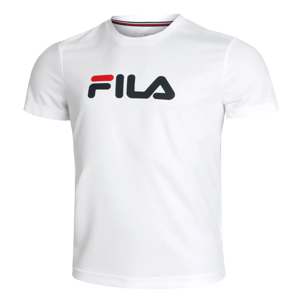 Fila Logo T-Shirt Herren - Weiß, Dunkelblau