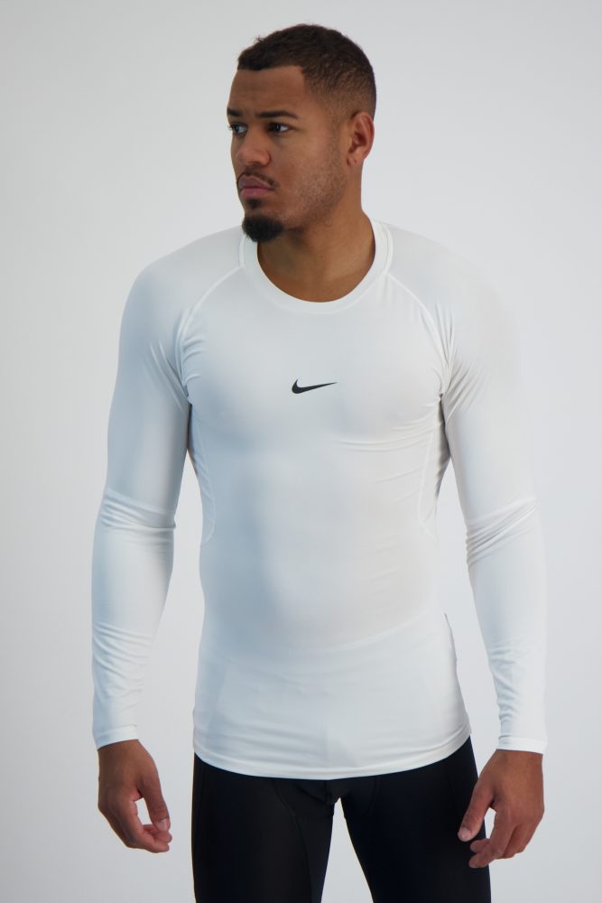 Nike Pro Dri-FIT Herren Longsleeve Weiss, Herren, Größe: S