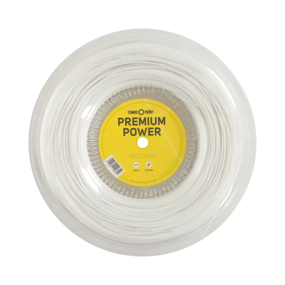 Tennis-Point Premium Power Saitenrolle 220m - Weiß