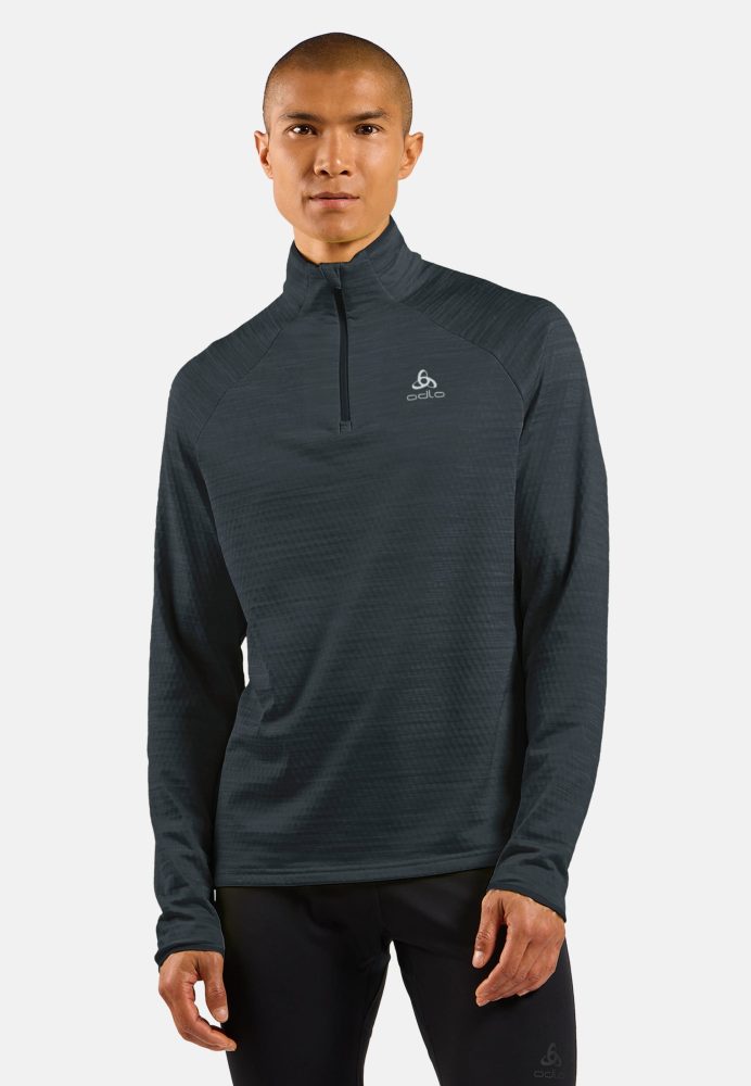 Odlo Essential Thermal Lauf-Mid Layer Half-Zip für Herren - Training, Running - schwarz, S