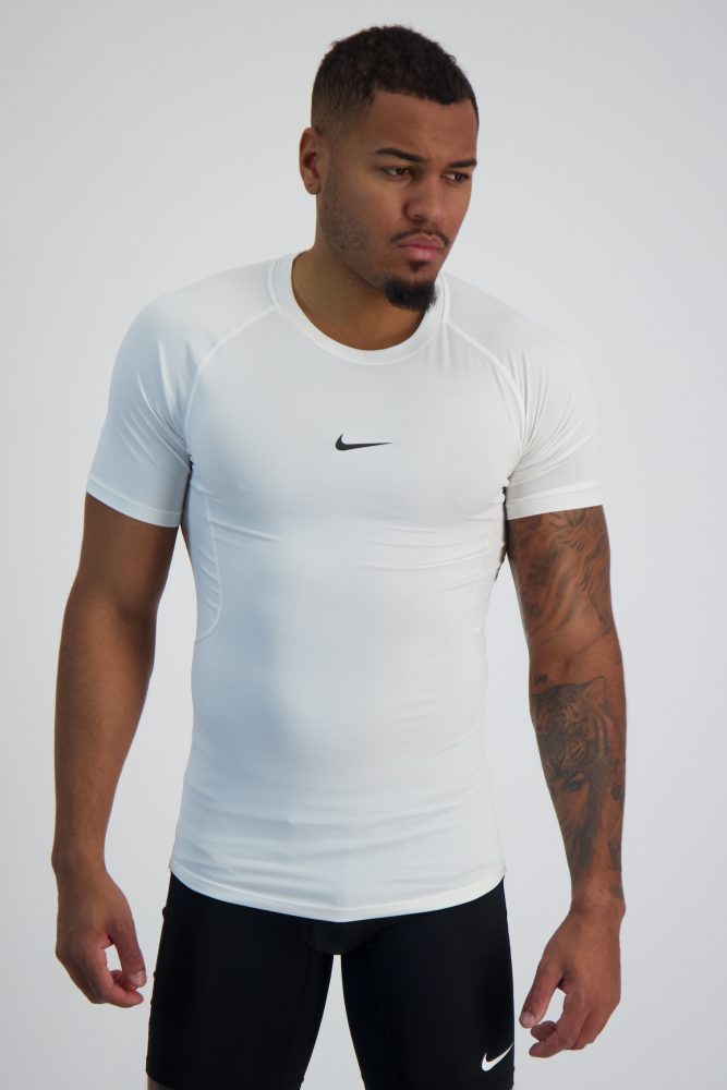 Nike Pro Dri-FIT Herren T-Shirt Weiss, Herren, Größe: S
