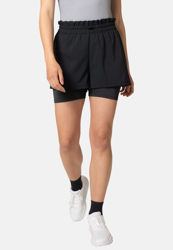 Odlo Essential 365 5 Inch 2-In-1 Laufshorts für Damen - Training, Running - schwarz, S