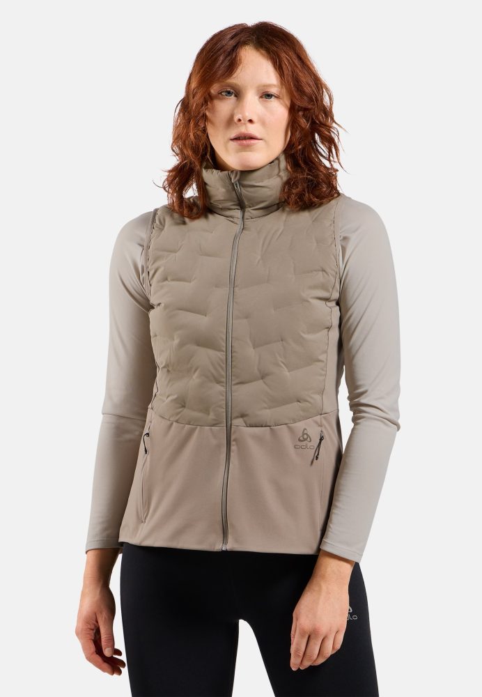 Odlo Zeroweight Insulator Laufweste für Damen - Skilanglauf, Running - beige, XL