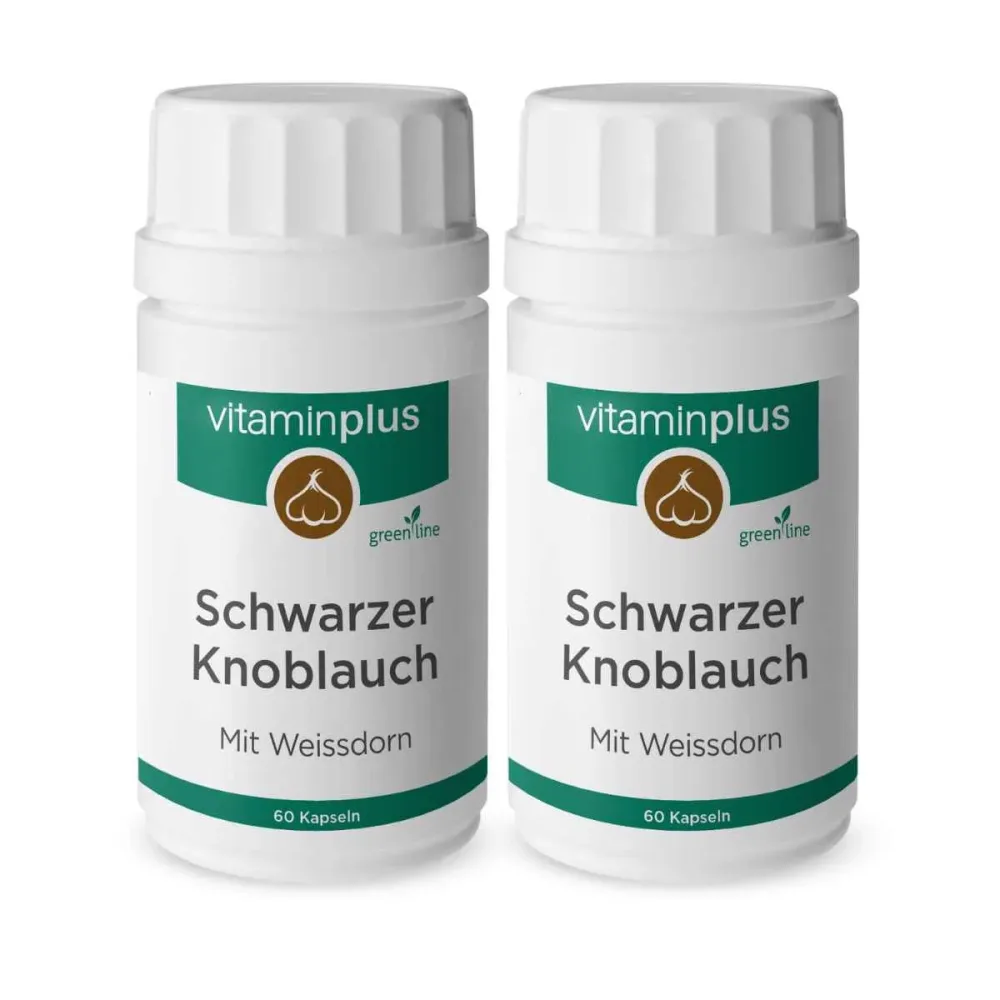 Vitaminplus Schwarzer Knoblauch & Weissdorn Kapseln 2x 60 Stück