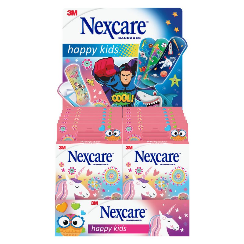 3M NEXCARE Kinderpflaster Happy Kids Magic Display 12 Stück