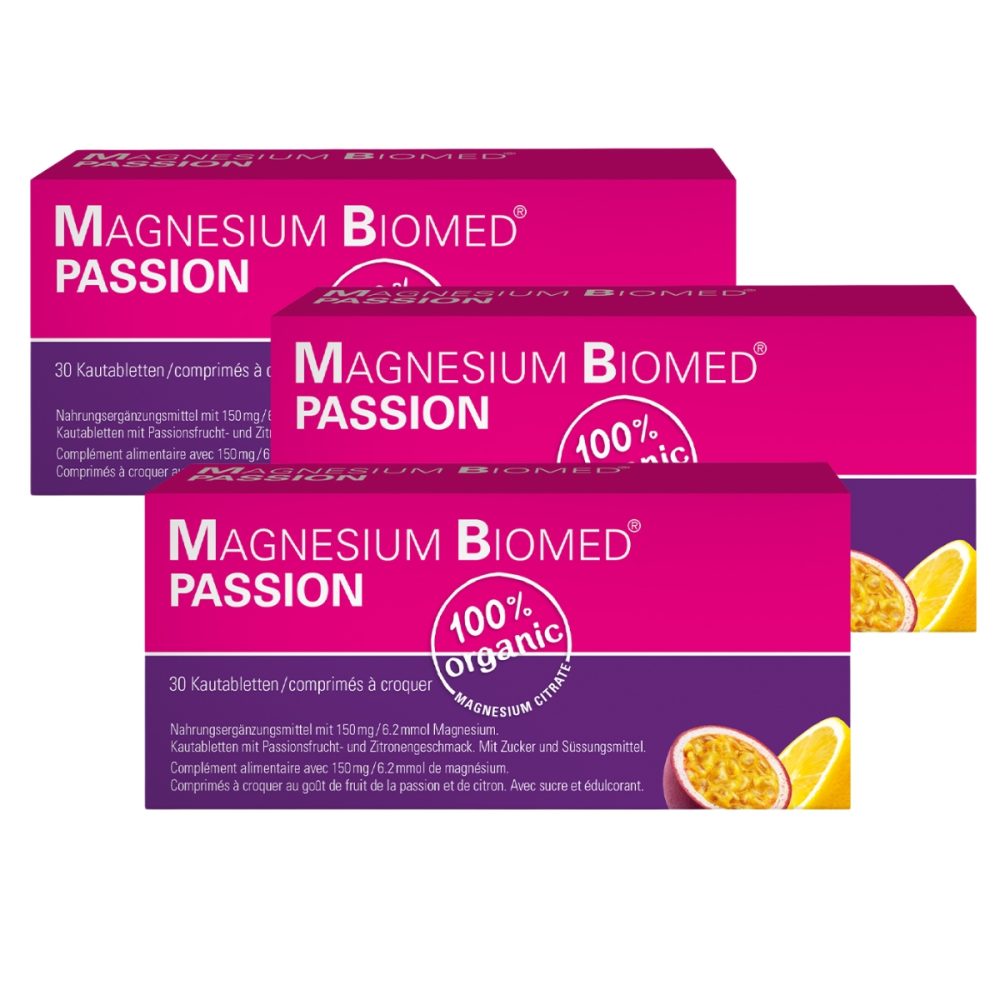Magnesium Biomed Kautabletten Passion 3 x 30 Stück