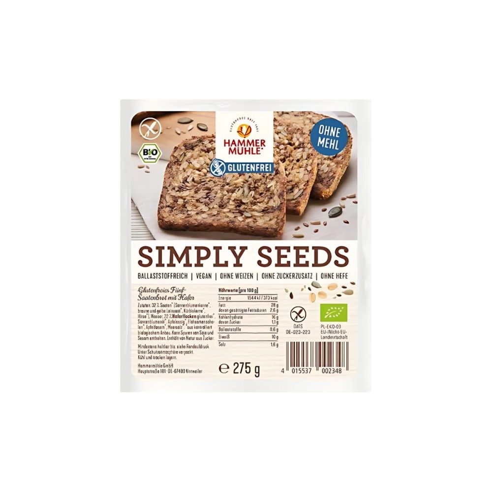 Hammermühle Simply Seeds Fünf Saatenbrot glutenfrei 275 g