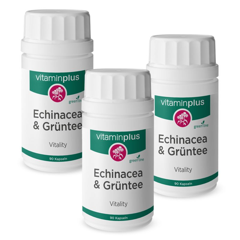 Vitaminplus Echinacea & Grüntee Kapseln 3x 90 Stück