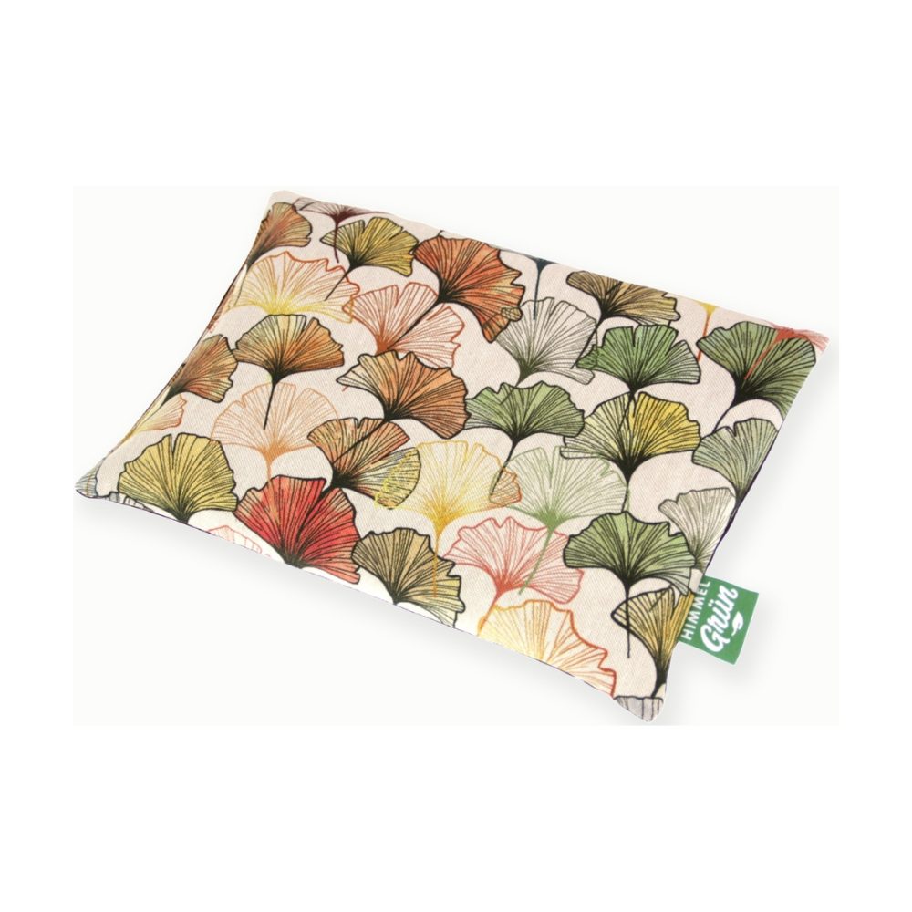 HIMMELGRÜN Kirschkernkissen 30 x 20 cm Ginkgoblätter