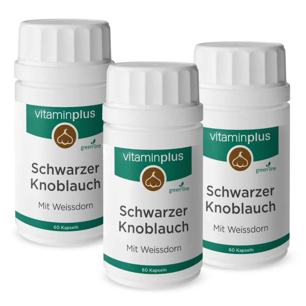 Vitaminplus Schwarzer Knoblauch & Weissdorn Kapseln 3x 60 Stück