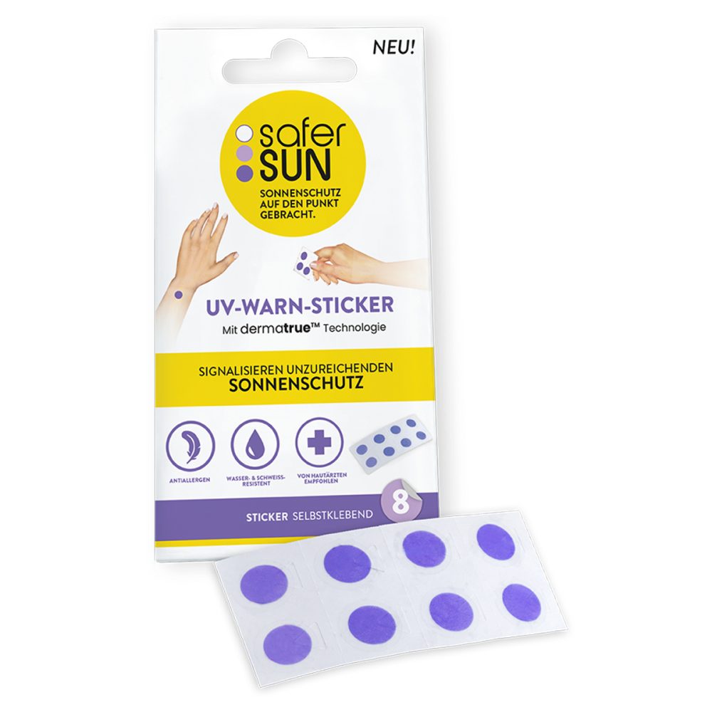 SAFERSUN UV-Warn-Sticker DE 8 Stk