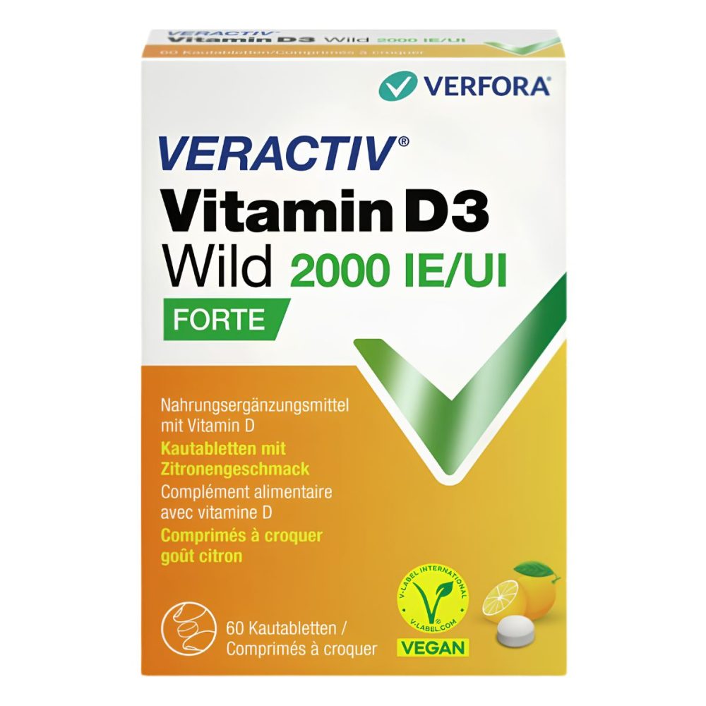 Veractiv Vitamin D3 Wild Kautabletten 2000 IE vegan 60 Stück