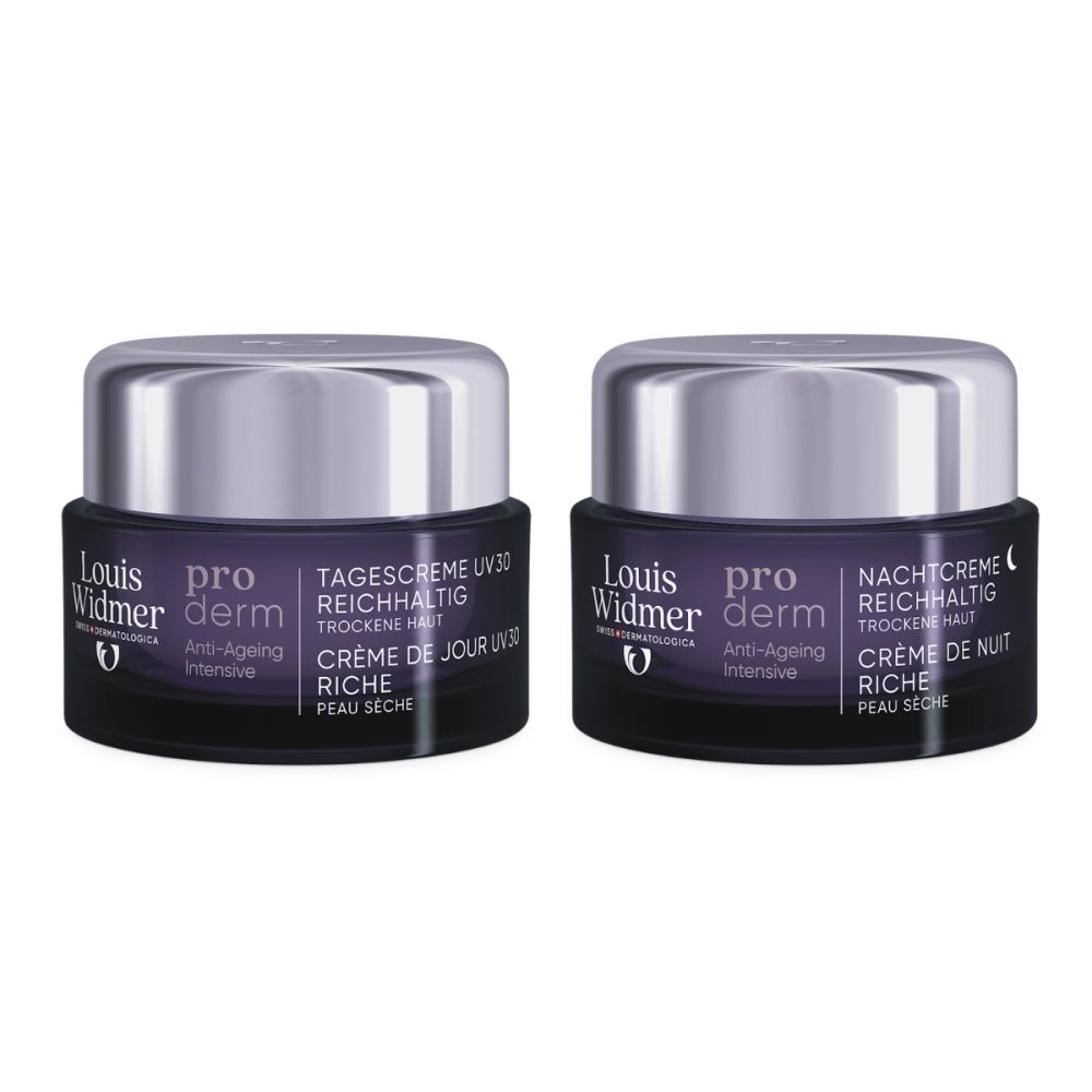 Louis Widmer Proderm Tages- und Nachcreme reichhaltig ohne Parfum - Duo Angebot