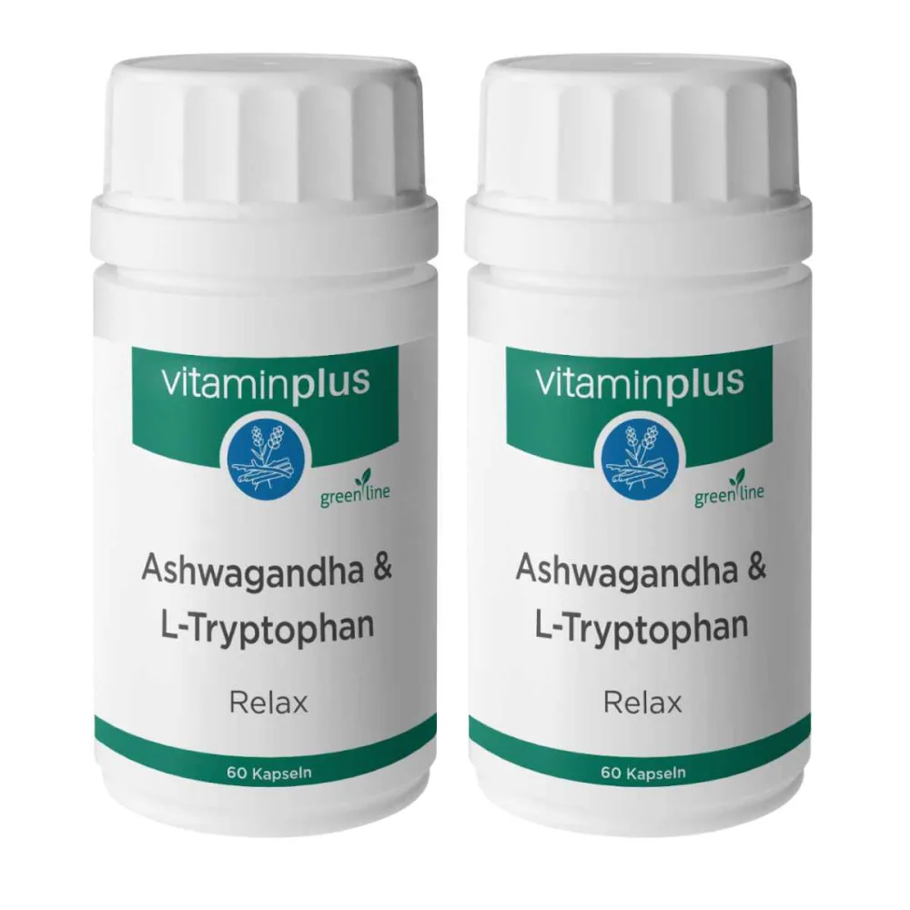 Vitaminplus Ashwagandha L-Tryptophan Relax Kapseln 2x 60 Stück