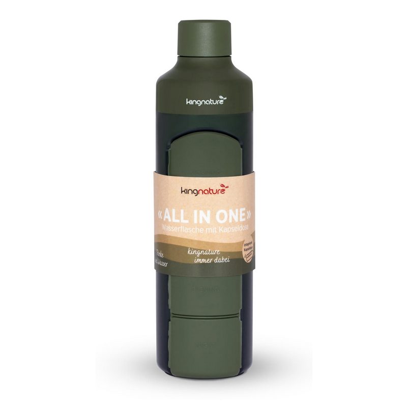 Kingnature Wasserflasche mit Kapseldose 375 ml