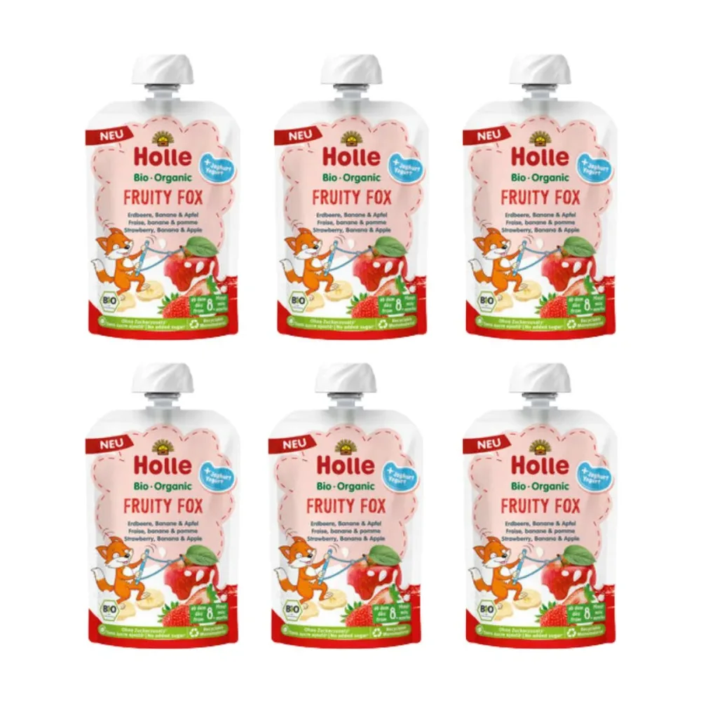 Holle Fruity Fox Apfel Banane & Beere mit Joghurt 6x 85g