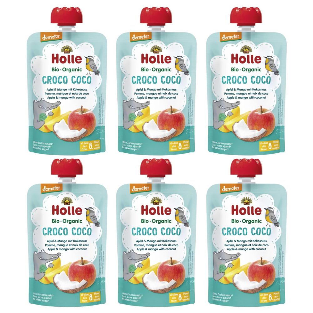 Holle Croco Coco Pouchy Apfel Mango Kokosnuss 6x 100 g