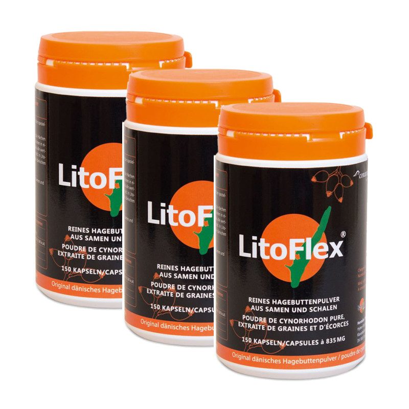 LITOFLEX Hagebuttenpulver Kapseln 3x 150 Stück