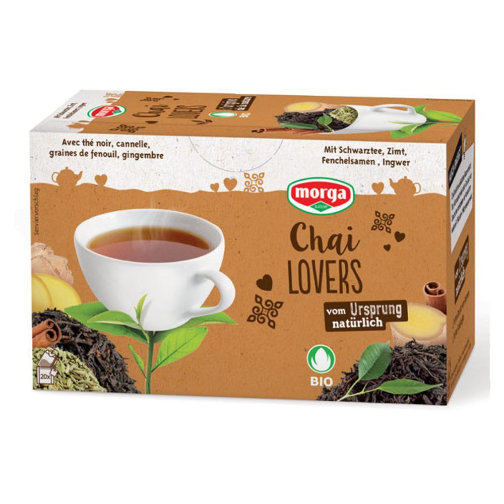 Morga Chai Lovers Tee mit Hülle Bio Knospe Beutel 20 Stück