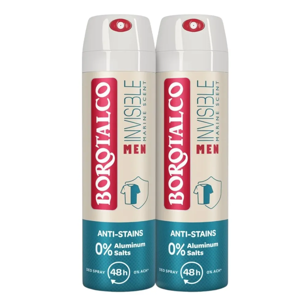 Borotalco - Deo Men Invisible Spray Duo, 2 x 150 ml