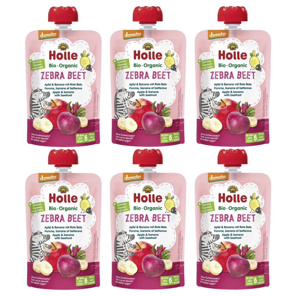 Holle Zebra Beet Pouchy Apfel Babane rote Beete 6 x 100 g
