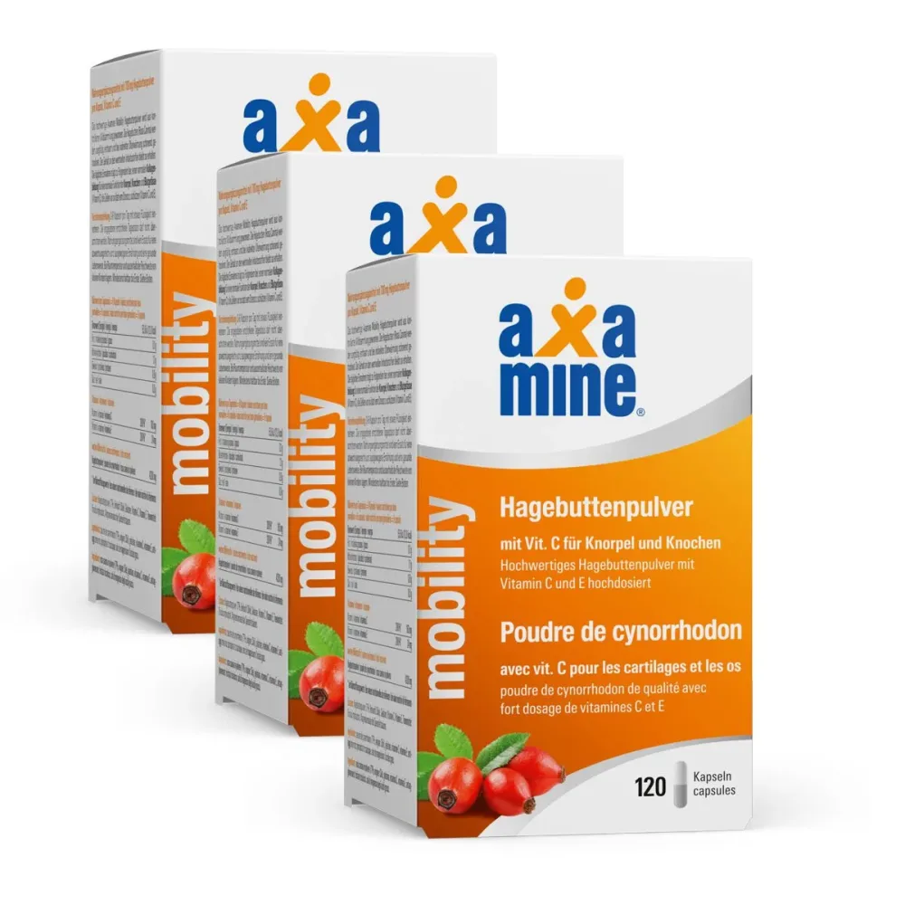 Axamine Hagebuttenpulver Kapseln 3x 120 Stück