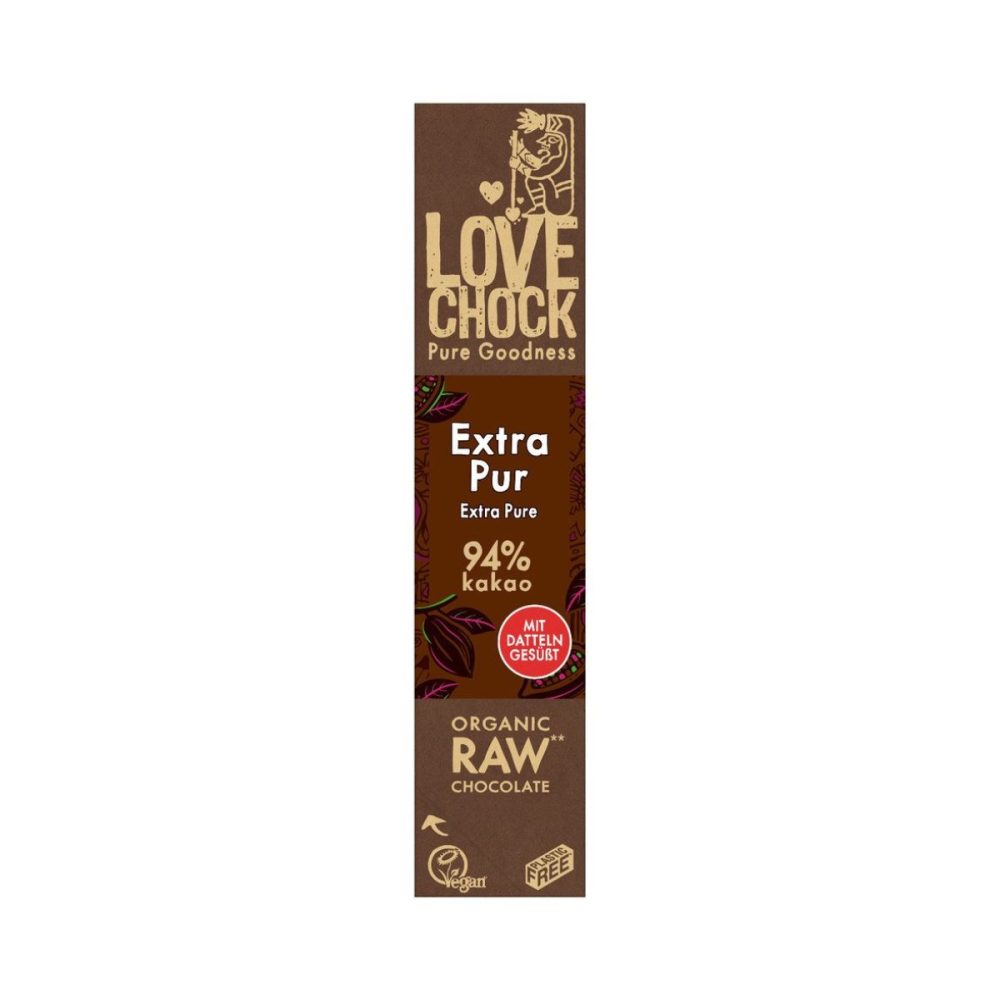 Lovechock Schoko Riegel Extra Pur 94% Kakao 40 g
