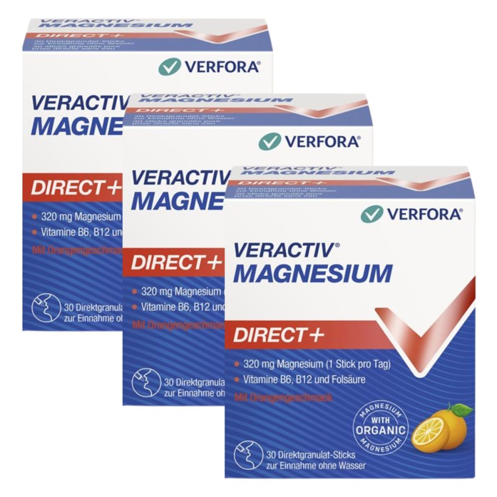 Veractiv Magnesium Direct+ Stick 3 x 30 Stück Orange