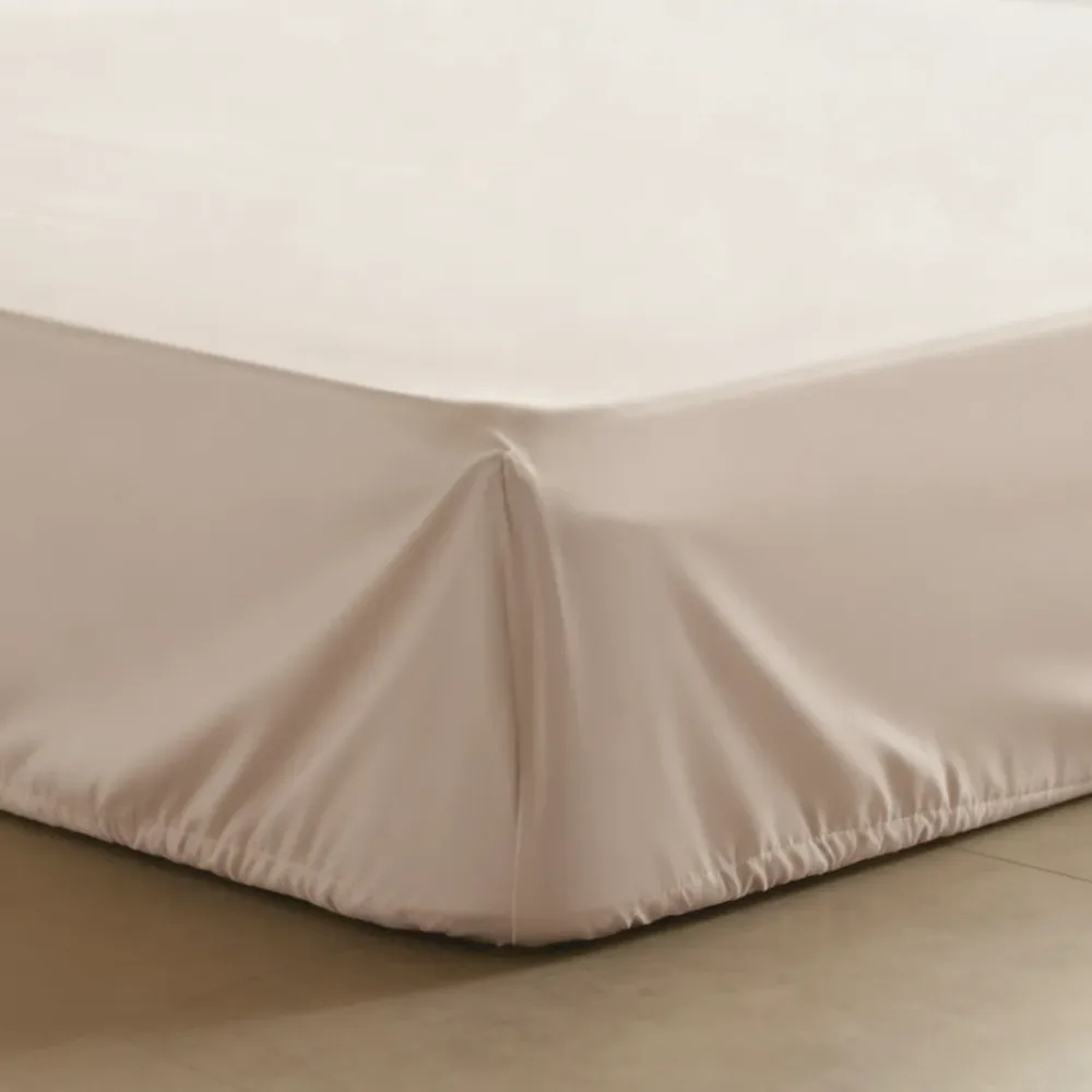 Zizzz - Perkal Fixleintuch bio Baumwolle - 180x200 cm, 180 x 200 cm, Beige Medium