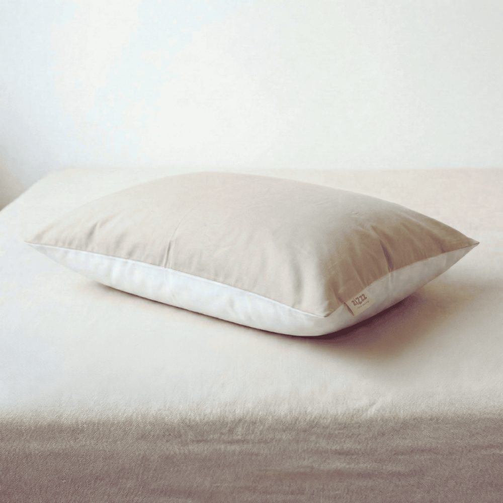 Perkal Kissenbezug – 65x65cm – Weiss & Beige