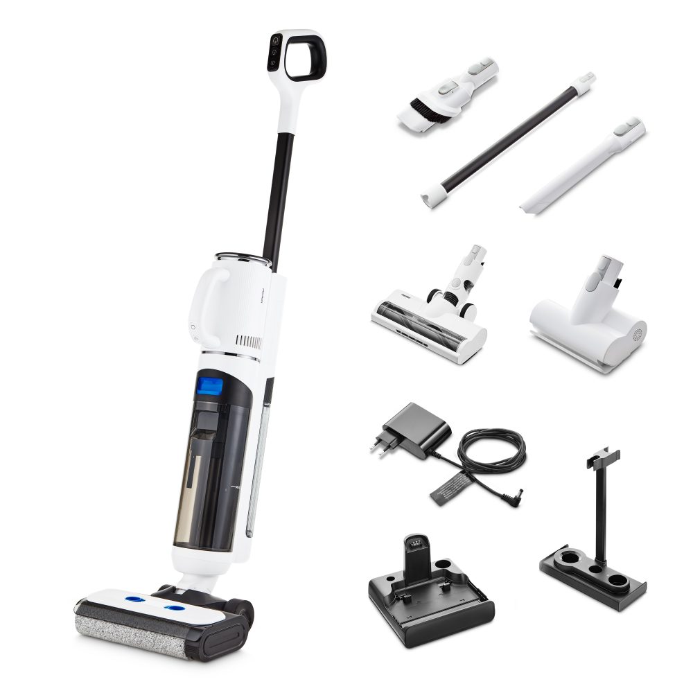 MEDION LIFE H30 2in1 Nass Trockensauger, getrennter Frischwasser- und Schmutzwassertank, Selbstreinigungs- und Trocknungsfunktion, LED-Display, geeignet für alle Hartböden