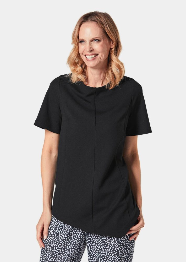 Asymmetrisches Shirt - schwarz - Gr. 19 von Goldner Fashion