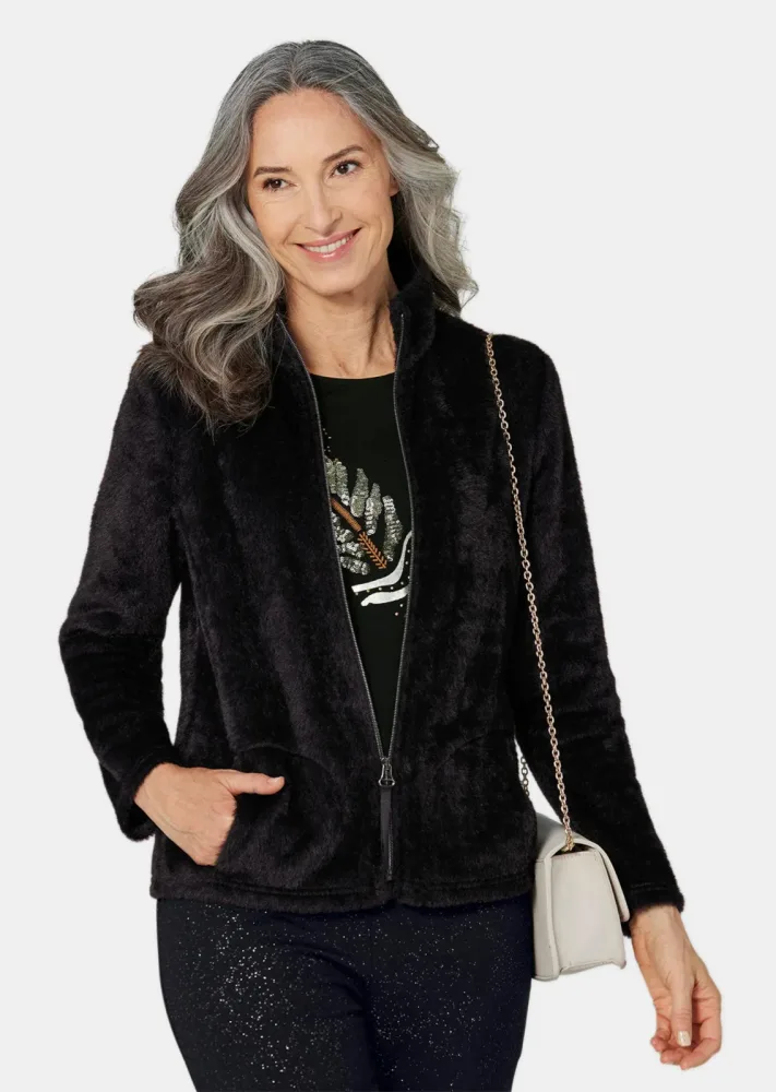 Jacke in Jersey-Qualität - schwarz - Gr. 22 von Goldner Fashion