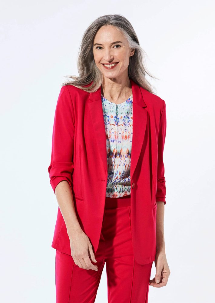 Leichter Jerseyblazer mit höchster Bewegungsfreiheit - rot - Gr. 24 von Goldner Fashion